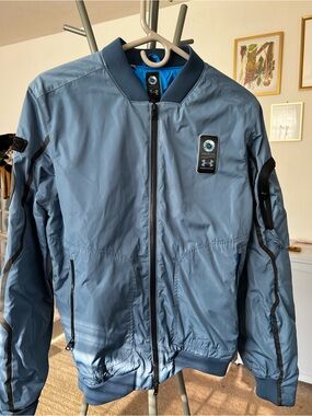 Under Armour x Virgin Galactic Slate Blue Bomber Jacket with Black Trim unisex